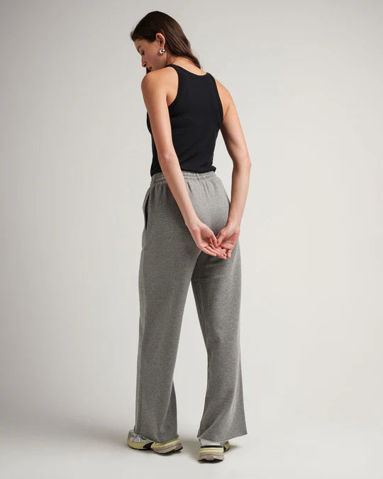 Recycled Fleece Wide Leg Pant | Heather Grey