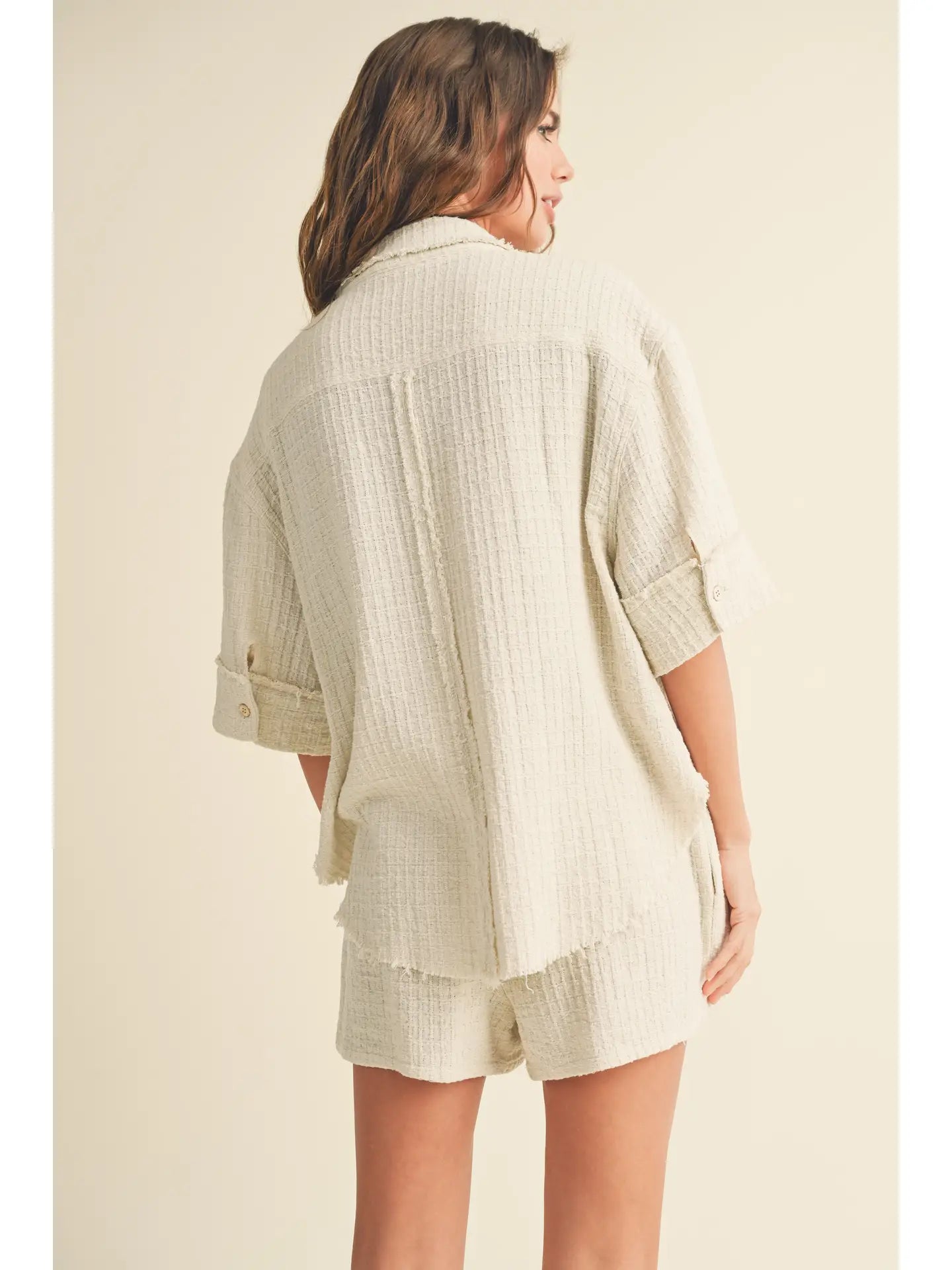 Gauze Short Sleeve Button Down