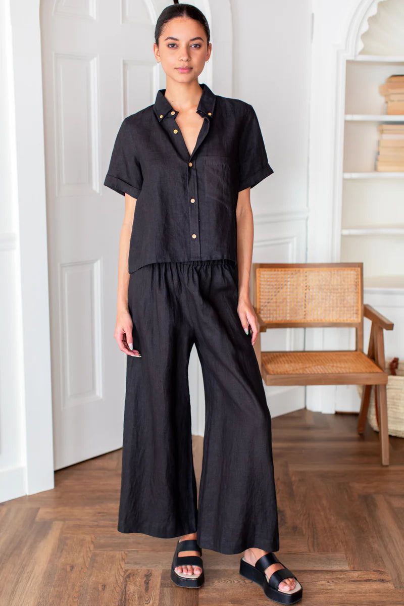 Emerson Fry Washed Linen Pull on Pant