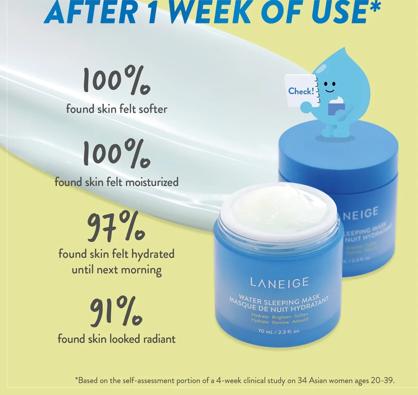 Laneige Water Sleeping Mask Brighten & Hydrate Lotion Gel