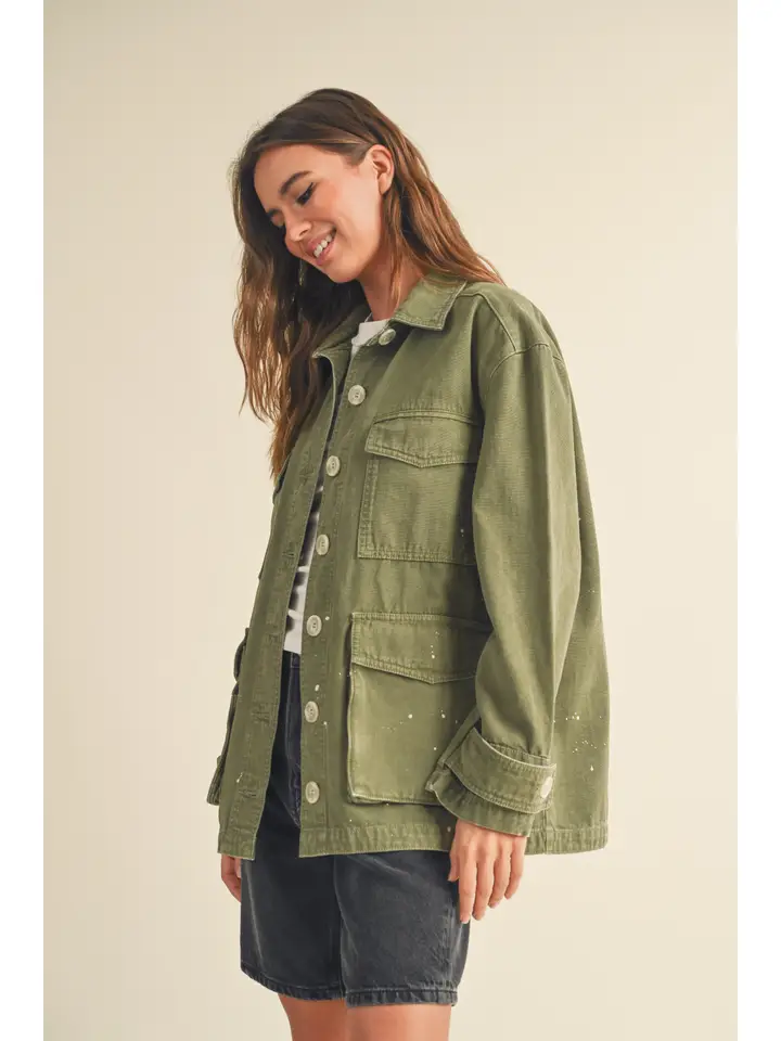 Distressed Olive Jacket
