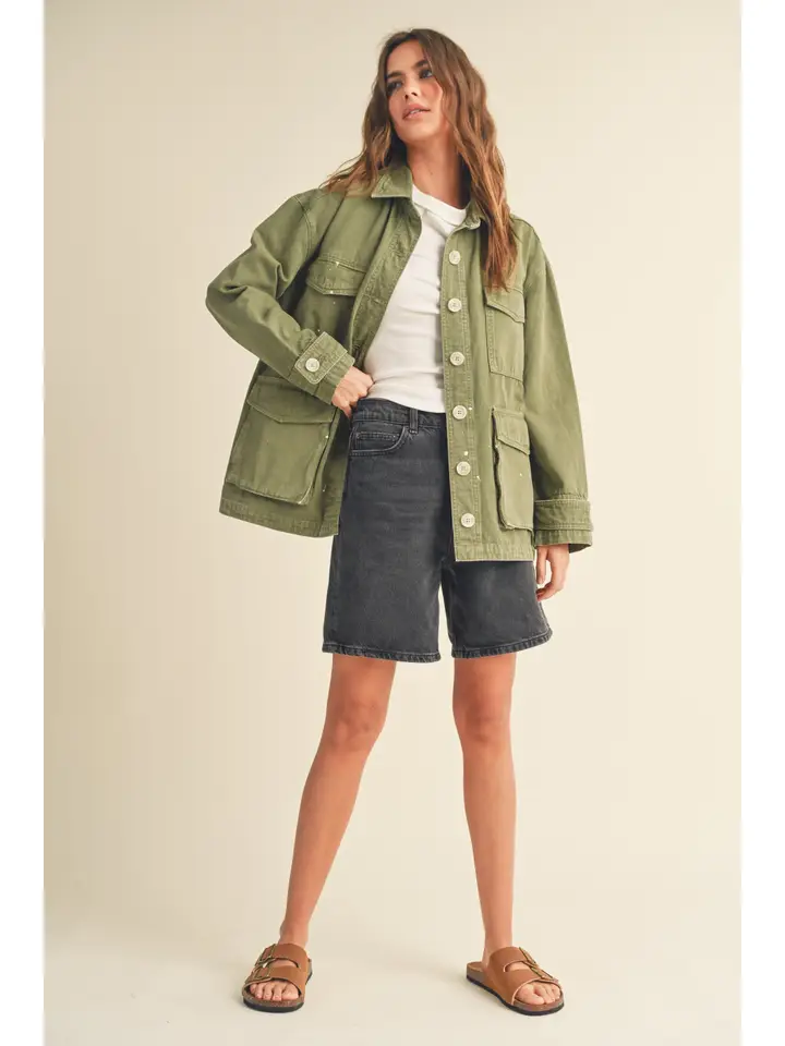 Distressed Olive Jacket