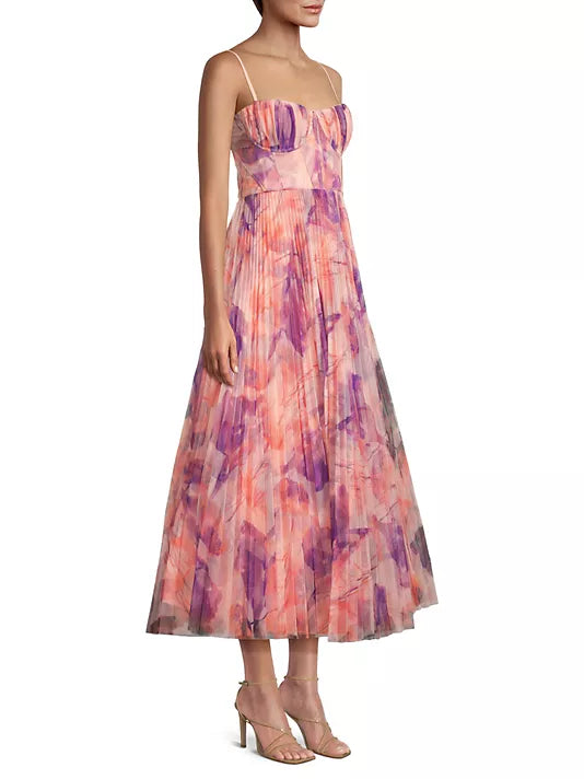 Amara Pleated Printed Dress