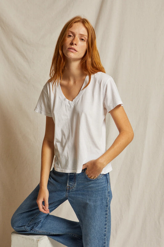 Hendrix Cotton Boxy V-neck Tee