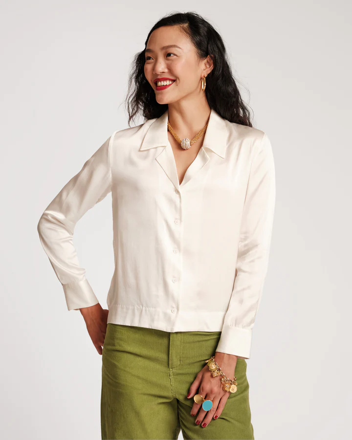 Katherine Button-Down Silk Shirt