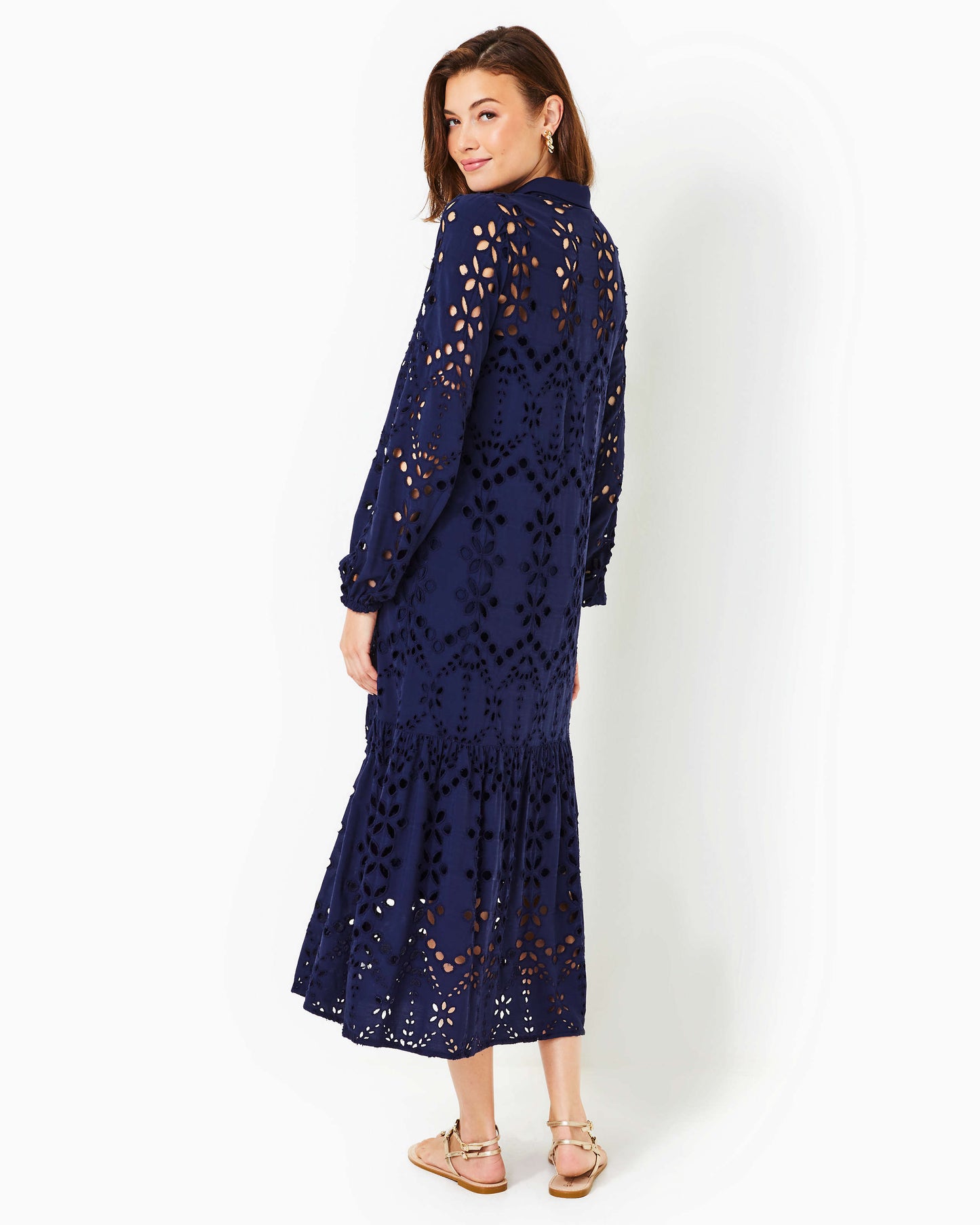 Zia Eyelet Midi Shirtdress