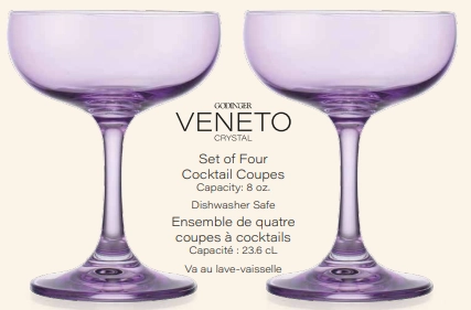 Set of Four Veneto Coupe Glasses