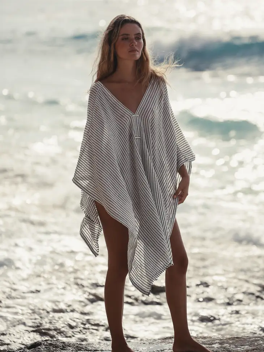 Black Stripe Beach Kimono