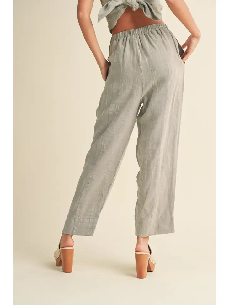 Textured Side Button Pant